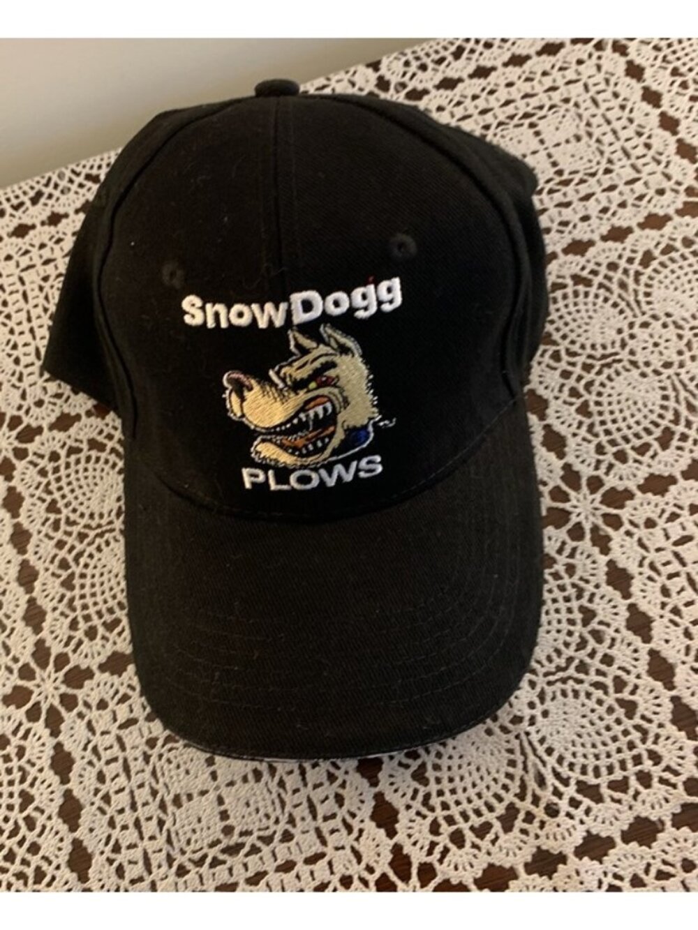 Snow Dogg Plows Baseball Snapback Adjustable Hat Cap Black Brand New Embroidered